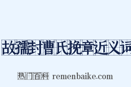 故孺封曹氏挽章近义词是什么意思的图片